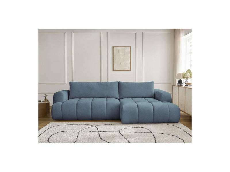 Canapé D'Angle Convertible - Fuji - Tissu Lisse - Angle Droit