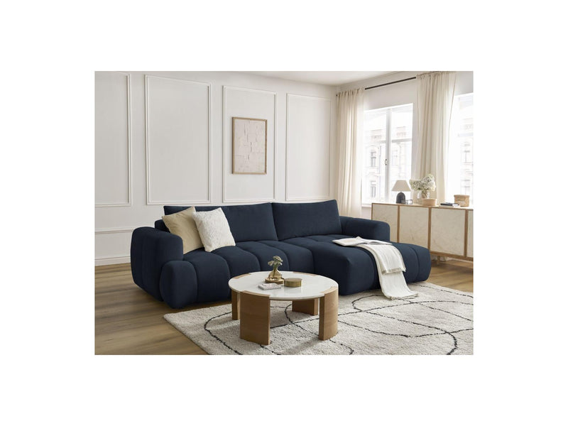 Canapé D'Angle Convertible - Fuji - Tissu Lisse - Angle Droit