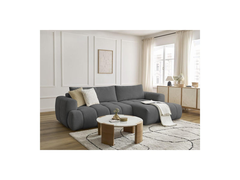 Canapé D'Angle Convertible - Fuji - Tissu Lisse - Angle Droit