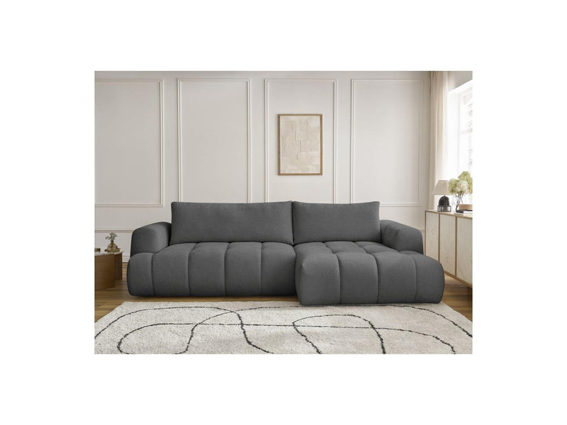 Canapé D'Angle Convertible - Fuji - Tissu Lisse - Angle Droit