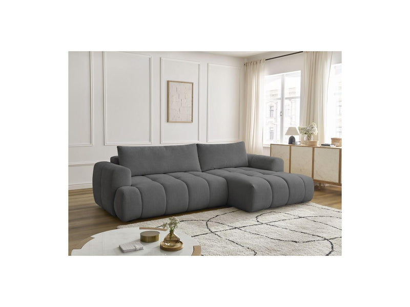 Canapé D'Angle Convertible - Fuji - Tissu Lisse - Angle Droit