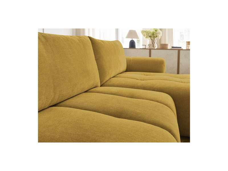 Canapé D'Angle Convertible - Fuji - Tissu Lisse - Angle Droit