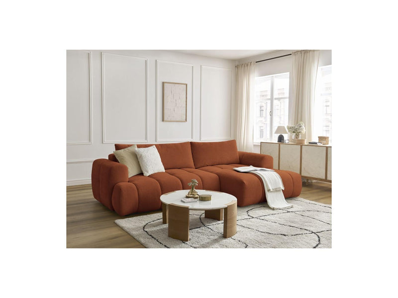 Canapé D'Angle Convertible - Fuji - Tissu Lisse - Angle Droit