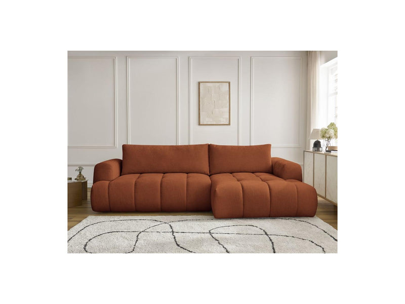 Canapé D'Angle Convertible - Fuji - Tissu Lisse - Angle Droit