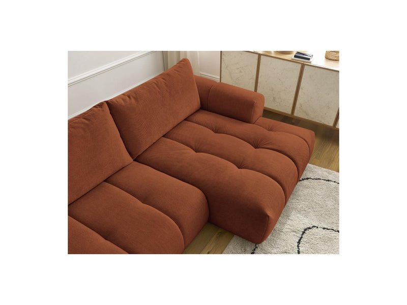 Canapé D'Angle Convertible - Fuji - Tissu Lisse - Angle Droit