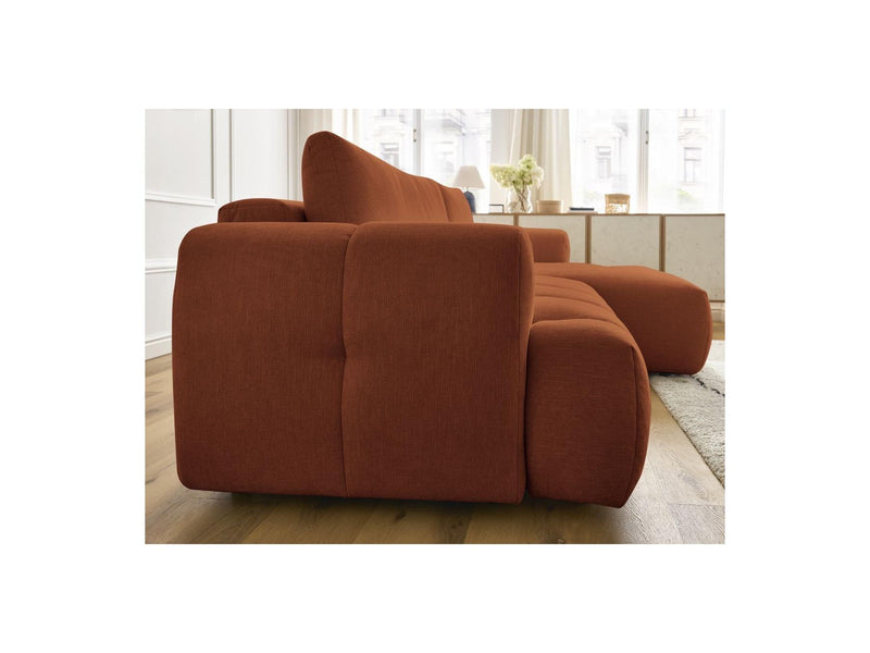 Canapé D'Angle Convertible - Fuji - Tissu Lisse - Angle Droit