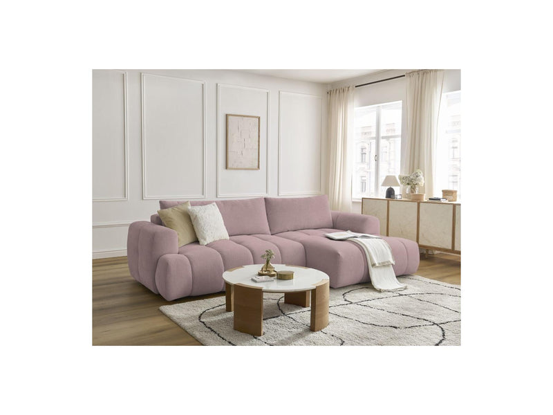 Canapé D'Angle Convertible - Fuji - Tissu Lisse - Angle Droit