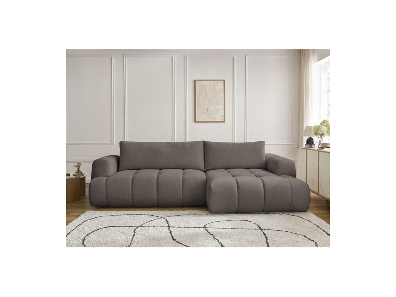 Canapé D'Angle Convertible - Fuji - Tissu Lisse - Angle Droit