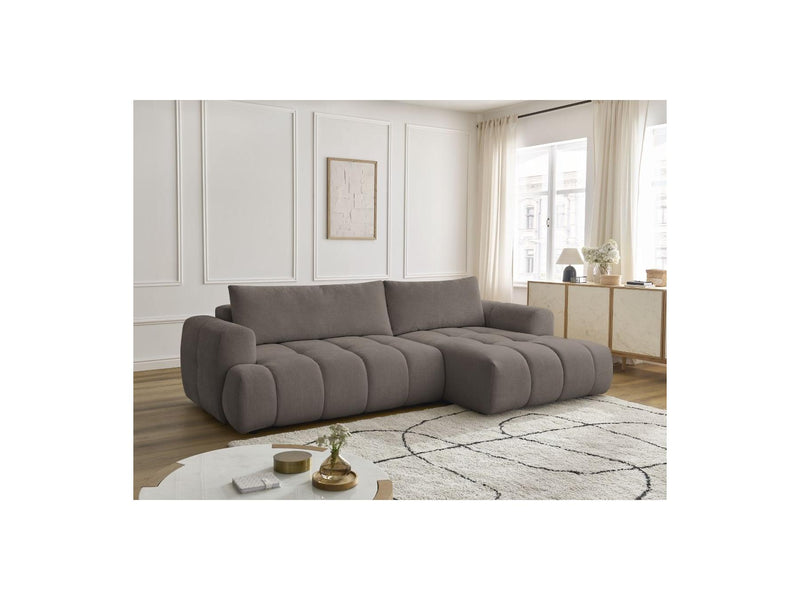 Canapé D'Angle Convertible - Fuji - Tissu Lisse - Angle Droit