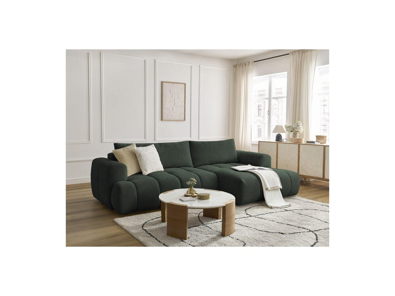 Canapé D'Angle Convertible - Fuji - Tissu Lisse - Angle Droit