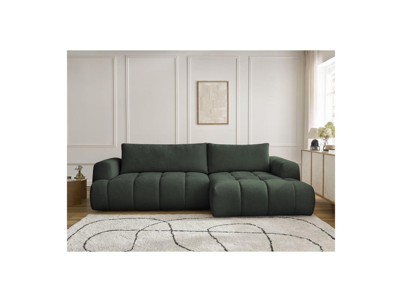 Canapé D'Angle Convertible - Fuji - Tissu Lisse - Angle Droit