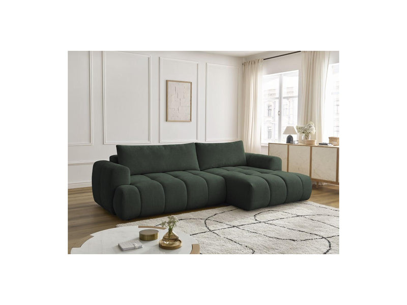 Canapé D'Angle Convertible - Fuji - Tissu Lisse - Angle Droit