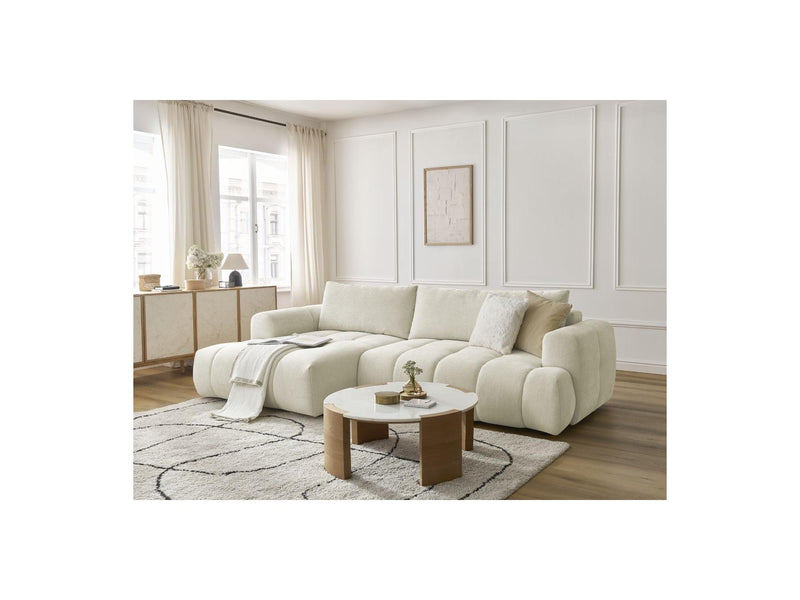 Canapé D'Angle Convertible - Fuji - Tissu Lisse - Angle Gauche