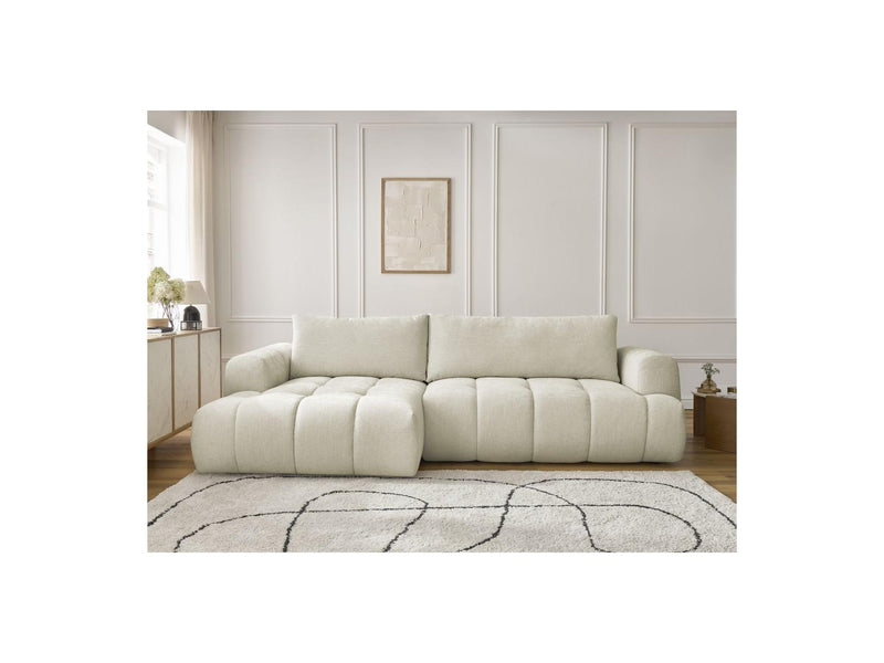 Canapé D'Angle Convertible - Fuji - Tissu Lisse - Angle Gauche