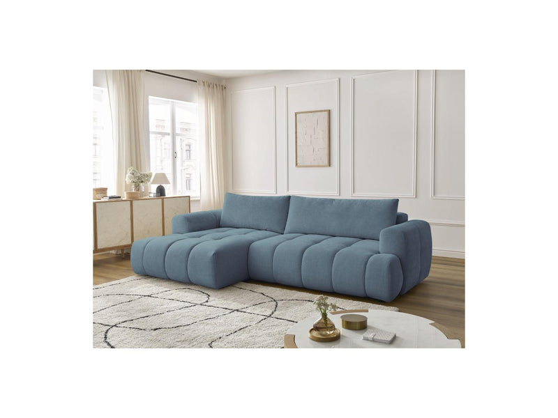 Canapé D'Angle Convertible - Fuji - Tissu Lisse - Angle Gauche