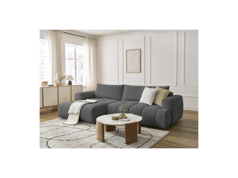 Canapé D'Angle Convertible - Fuji - Tissu Lisse - Angle Gauche