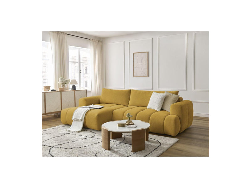 Canapé D'Angle Convertible - Fuji - Tissu Lisse - Angle Gauche