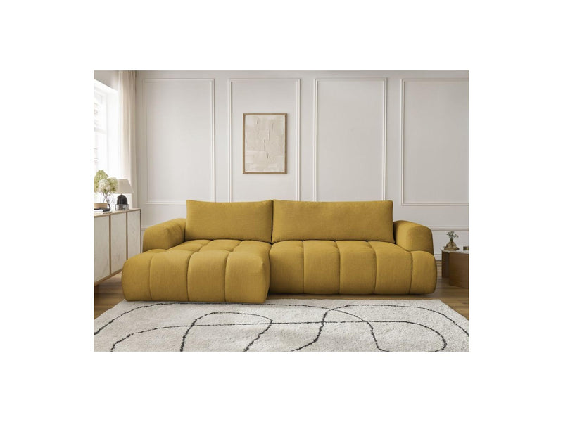 Canapé D'Angle Convertible - Fuji - Tissu Lisse - Angle Gauche