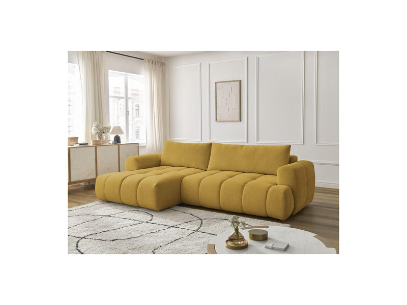 Canapé D'Angle Convertible - Fuji - Tissu Lisse - Angle Gauche