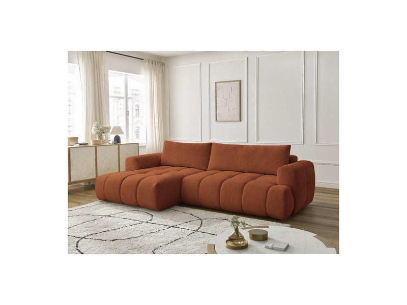 Canapé D'Angle Convertible - Fuji - Tissu Lisse - Angle Gauche