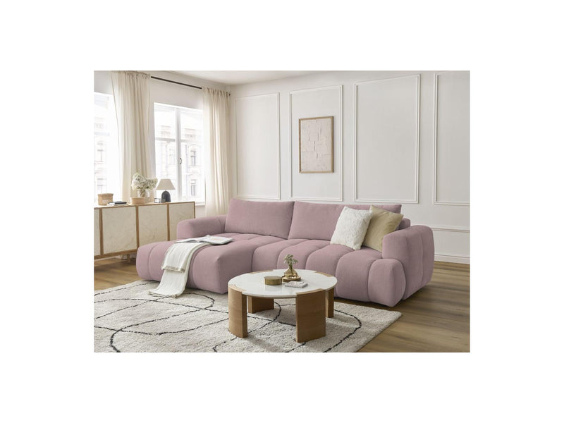 Canapé D'Angle Convertible - Fuji - Tissu Lisse - Angle Gauche