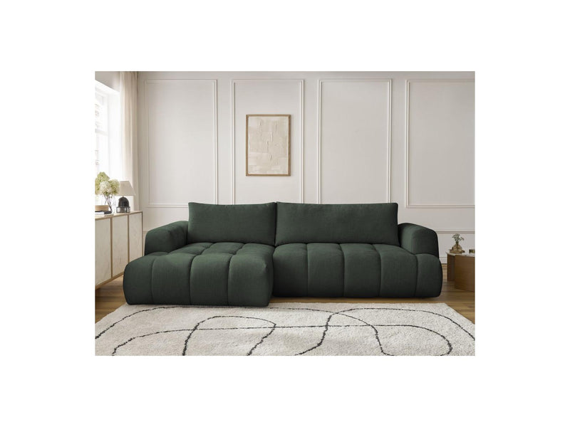 Canapé D'Angle Convertible - Fuji - Tissu Lisse - Angle Gauche