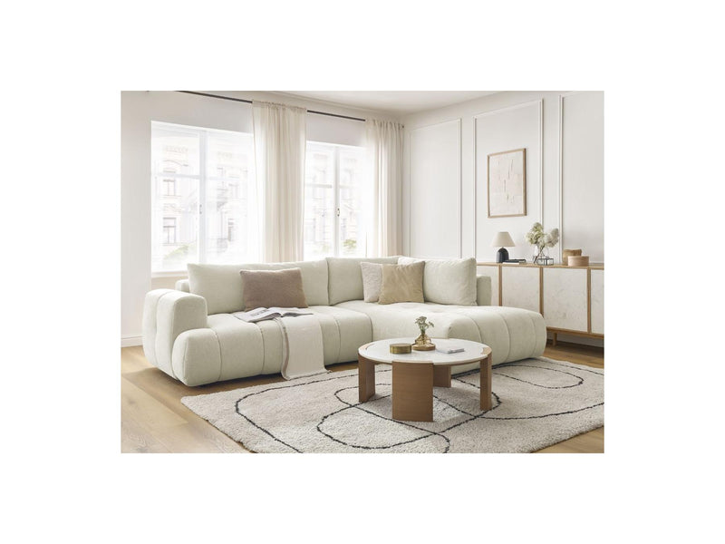 Canapé D'Angle L Convertible - Fuji - Tissu Lisse - Angle Droit