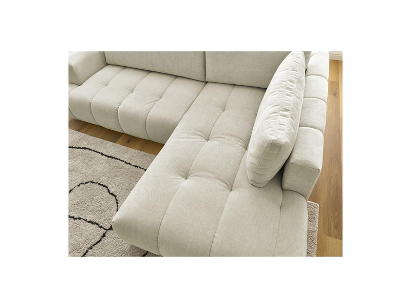 Canapé D'Angle L Convertible - Fuji - Tissu Lisse - Angle Droit