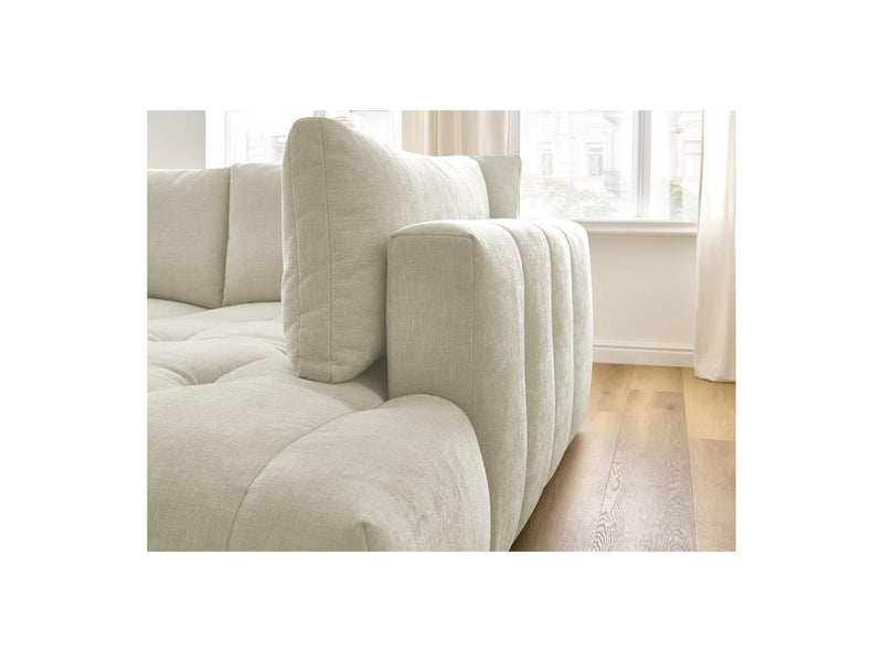 Canapé D'Angle L Convertible - Fuji - Tissu Lisse - Angle Droit