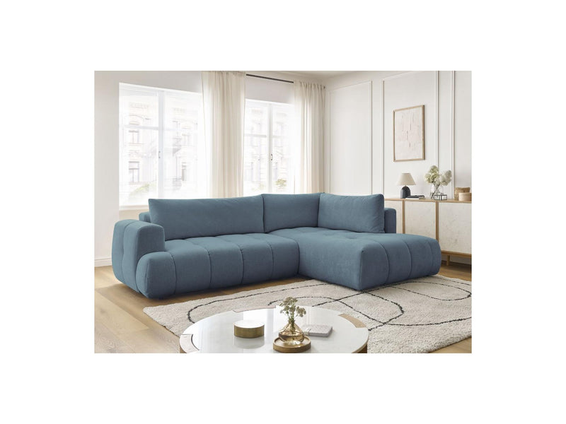 Canapé D'Angle L Convertible - Fuji - Tissu Lisse - Angle Droit