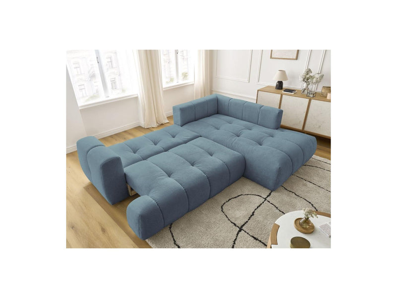 Canapé D'Angle L Convertible - Fuji - Tissu Lisse - Angle Droit