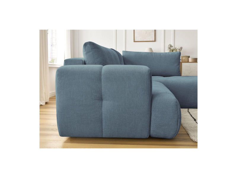 Canapé D'Angle L Convertible - Fuji - Tissu Lisse - Angle Droit