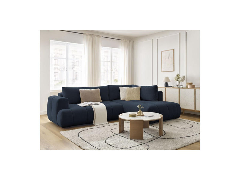 Canapé D'Angle L Convertible - Fuji - Tissu Lisse - Angle Droit