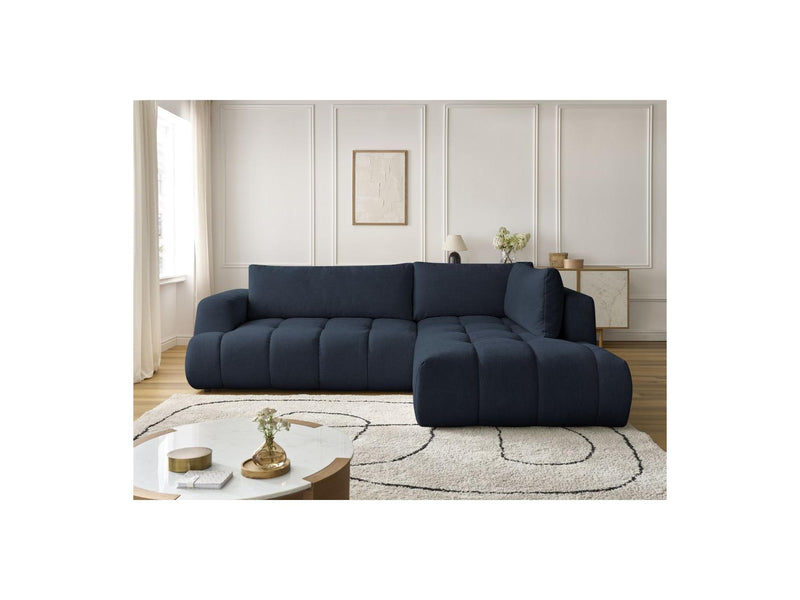 Canapé D'Angle L Convertible - Fuji - Tissu Lisse - Angle Droit