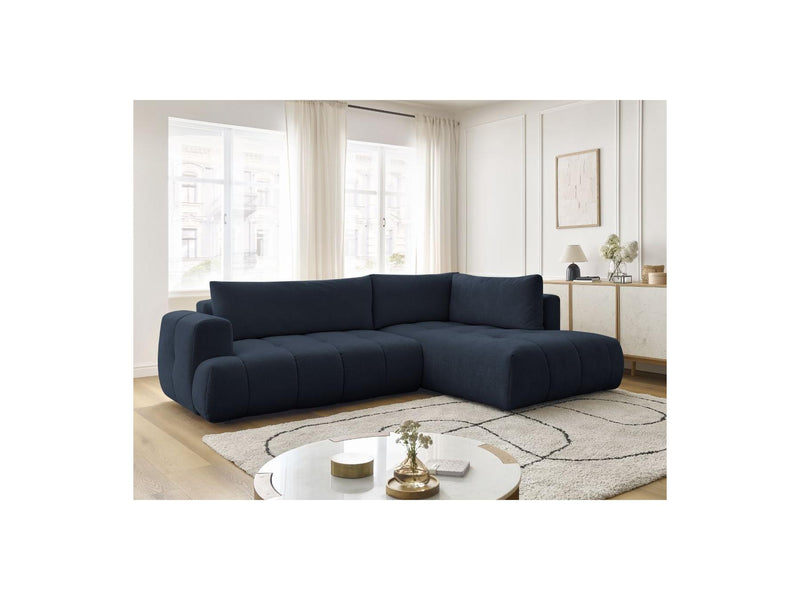 Canapé D'Angle L Convertible - Fuji - Tissu Lisse - Angle Droit