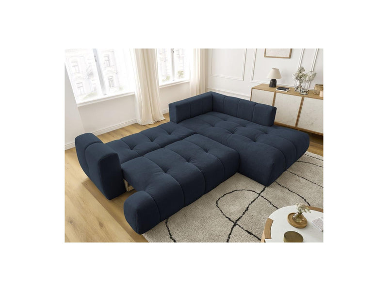 Canapé D'Angle L Convertible - Fuji - Tissu Lisse - Angle Droit