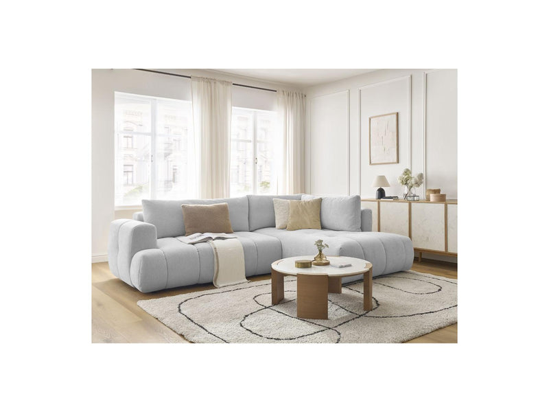 Canapé D'Angle L Convertible - Fuji - Tissu Lisse - Angle Droit