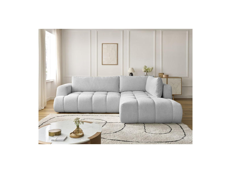 Canapé D'Angle L Convertible - Fuji - Tissu Lisse - Angle Droit