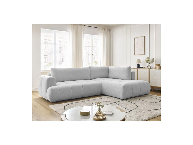 Canapé D'Angle L Convertible - Fuji - Tissu Lisse - Angle Droit