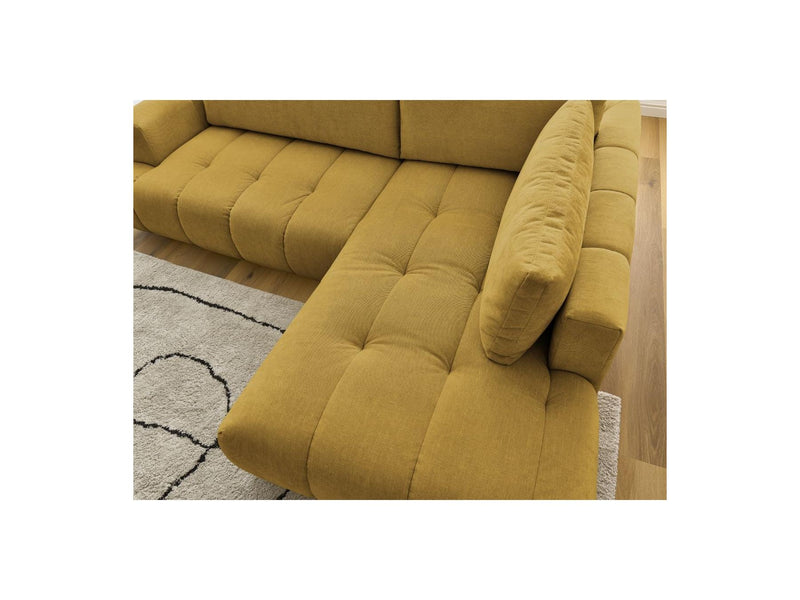 Canapé D'Angle L Convertible - Fuji - Tissu Lisse - Angle Droit