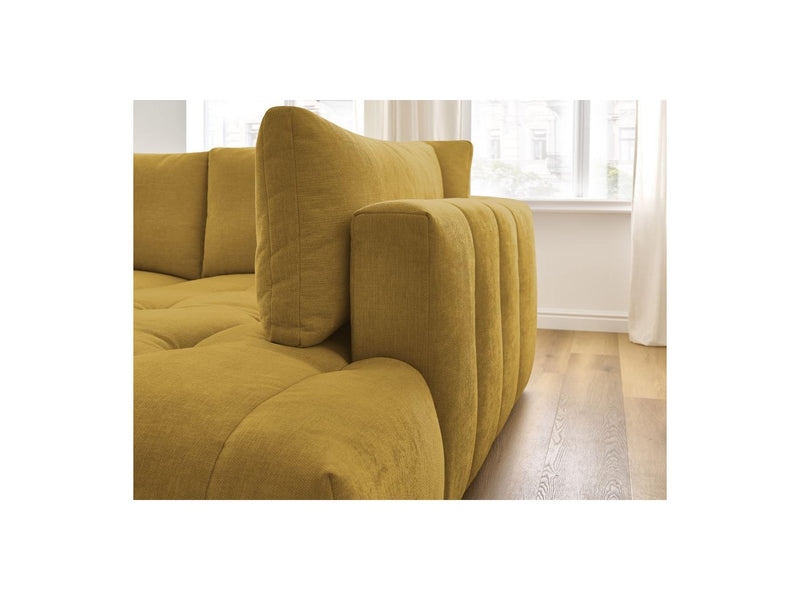 Canapé D'Angle L Convertible - Fuji - Tissu Lisse - Angle Droit