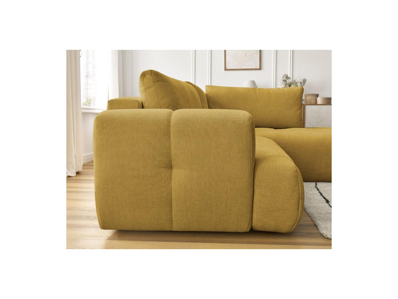 Canapé D'Angle L Convertible - Fuji - Tissu Lisse - Angle Droit