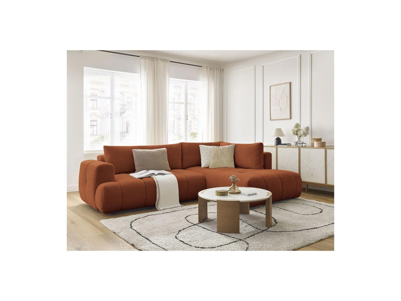 Canapé D'Angle L Convertible - Fuji - Tissu Lisse - Angle Droit