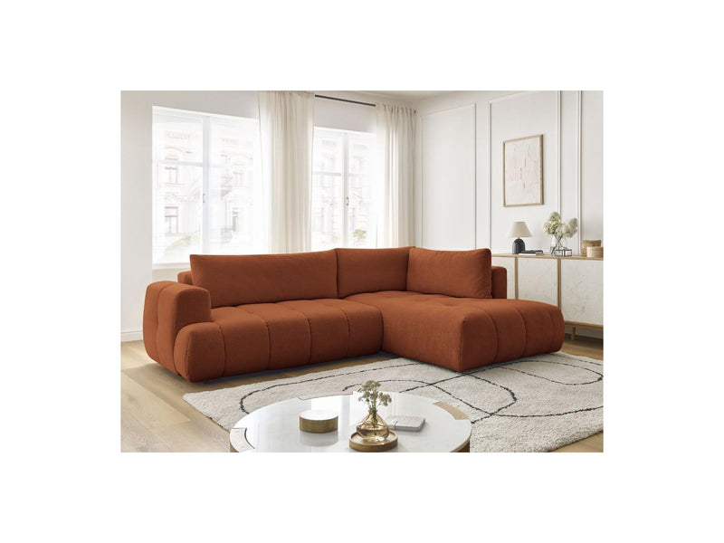 Canapé D'Angle L Convertible - Fuji - Tissu Lisse - Angle Droit