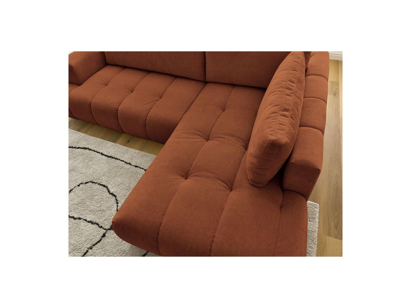 Canapé D'Angle L Convertible - Fuji - Tissu Lisse - Angle Droit