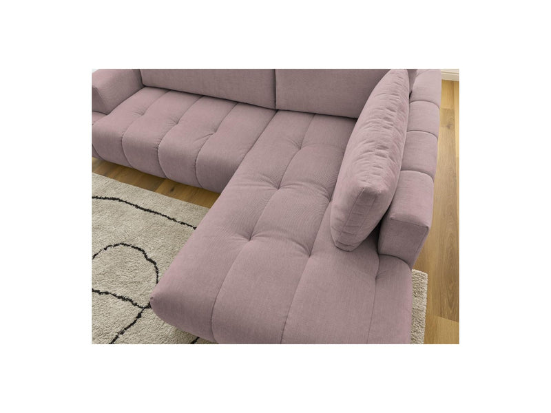 Canapé D'Angle L Convertible - Fuji - Tissu Lisse - Angle Droit