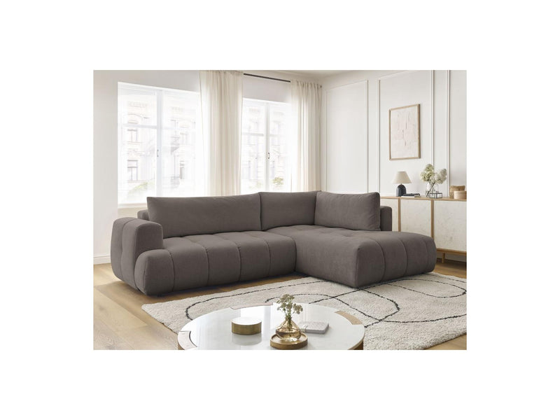 Canapé D'Angle L Convertible - Fuji - Tissu Lisse - Angle Droit