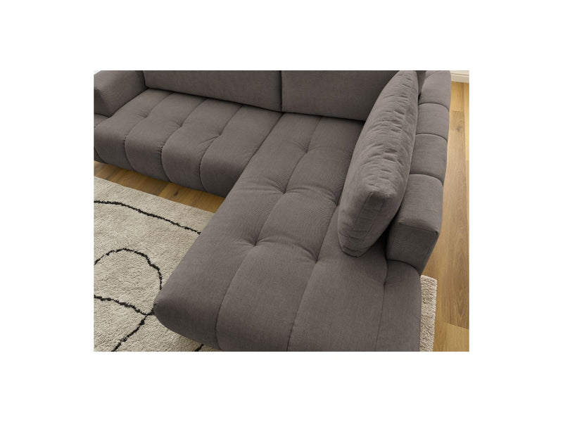 Canapé D'Angle L Convertible - Fuji - Tissu Lisse - Angle Droit