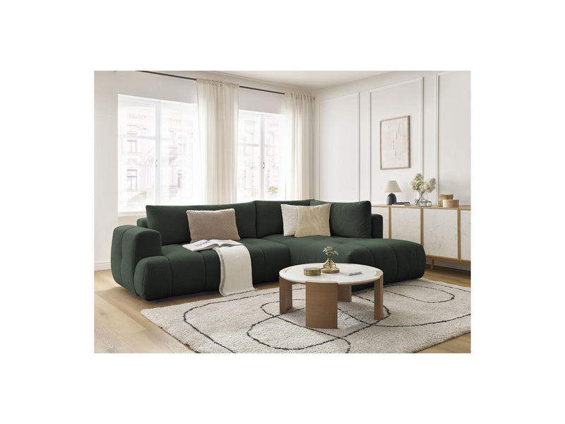 Canapé D'Angle L Convertible - Fuji - Tissu Lisse - Angle Droit