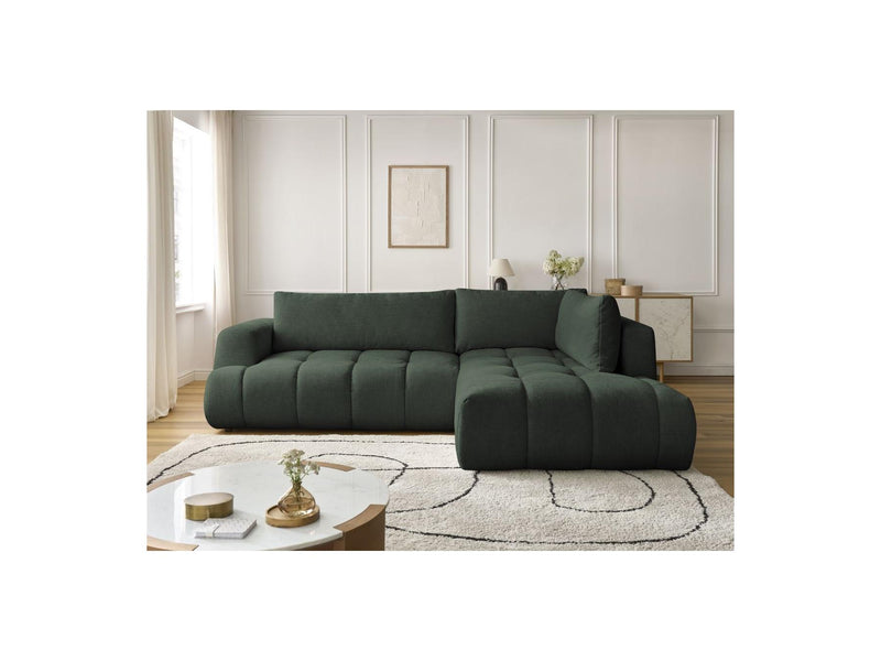 Canapé D'Angle L Convertible - Fuji - Tissu Lisse - Angle Droit